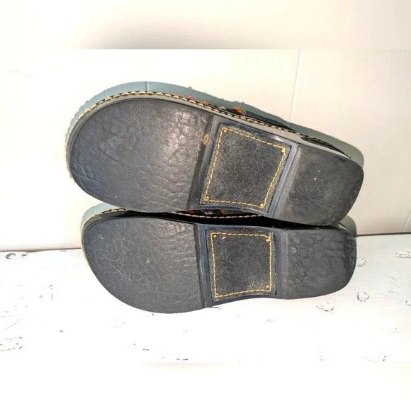 Born Multicolor Clog size 7 Aztec Fall Leather Wool Stripes Black Orange - Picture 4 of 6